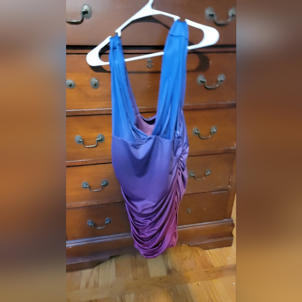 Silky Smooth Scrunched Ombre Dress